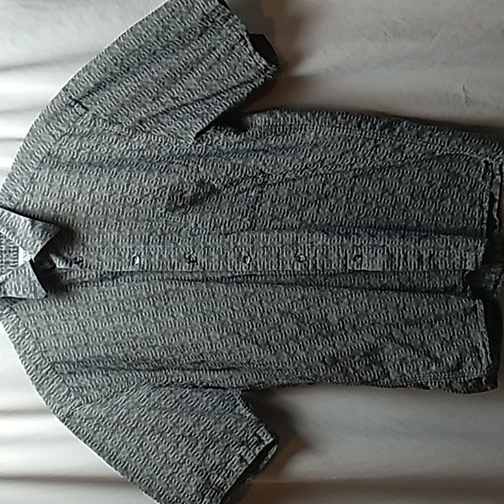 Tuscan Mens button up in grays Size Large Made in Italy